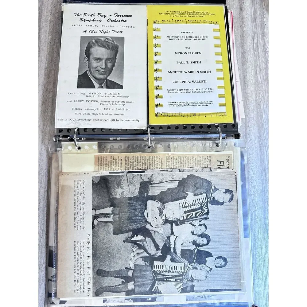 Rare Lawrence Welk & Myron Floren Memorabilia Archive Calendars Photos Programs